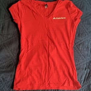 Official State Farm red v-neck t-shirt